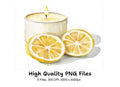 Lemon Scented Candle Clipart Bundle