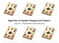 Vintage Ace of Spades Playing Card Clipart Bundle