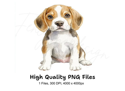 Adorable Beagle Puppy Clipart Bundle