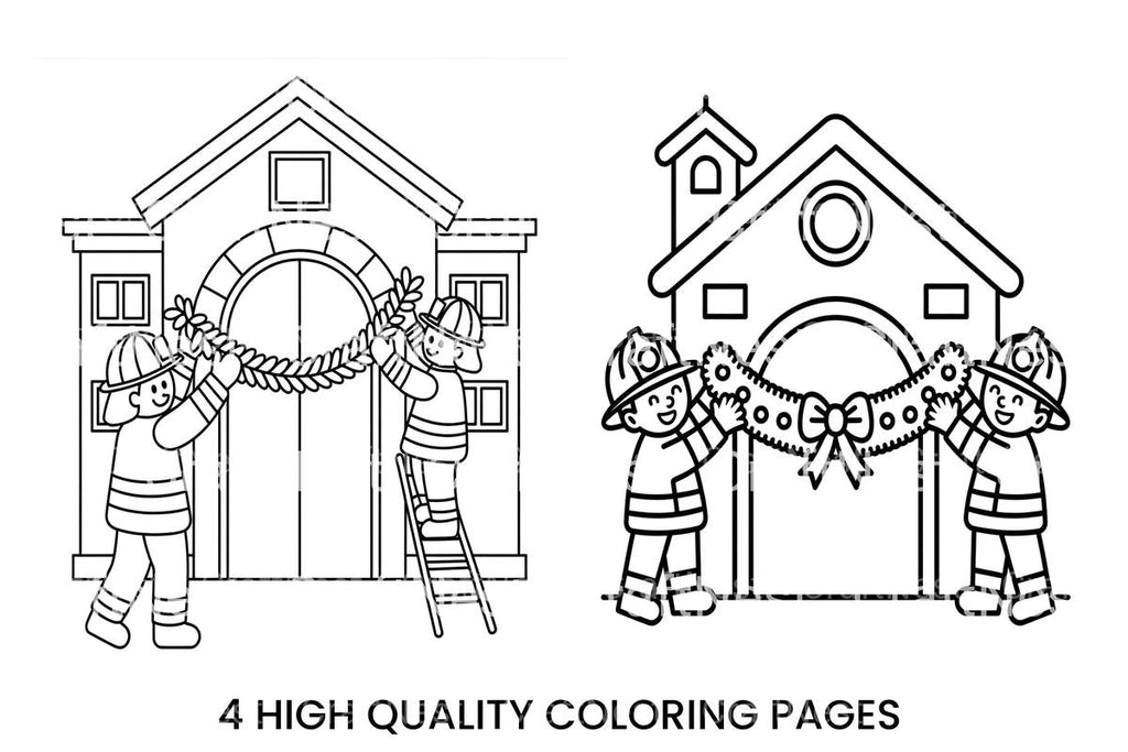 Firefighters Decorating Station Coloring Books