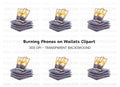 Fiery Tarot Cards Stack Clipart Bundle
