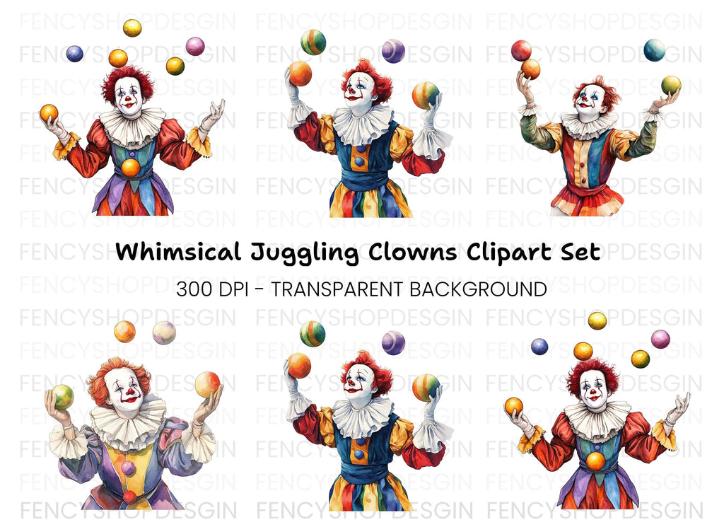 Juggling Clowns Clipart Bundle