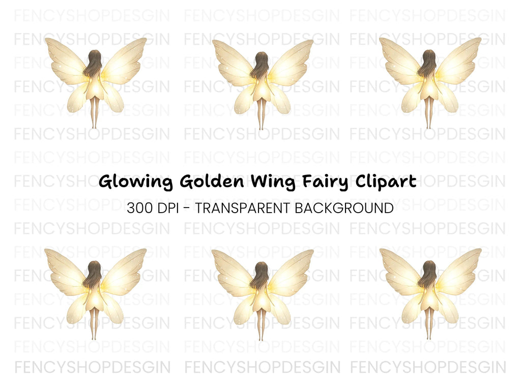 Glowing Fairy Wings Clipart Bundle
