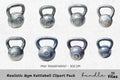Realistic Gym Kettlebell Clipart Bundle