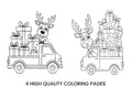 Christmas Reindeer Delivery Coloring Books