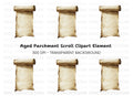 Aged Scroll Blank Space Clipart Bundle
