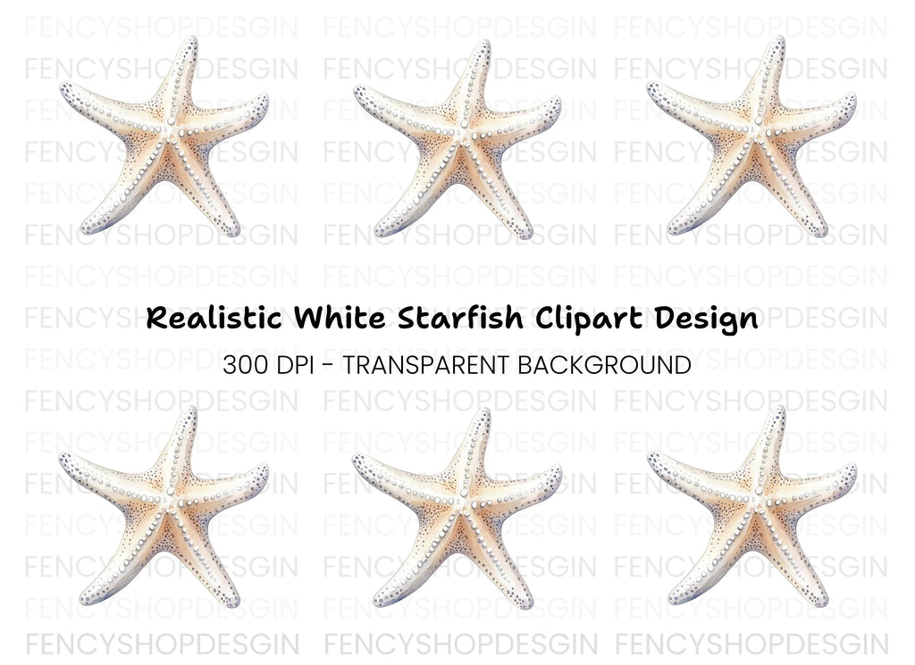White Starfish Clipart Bundle