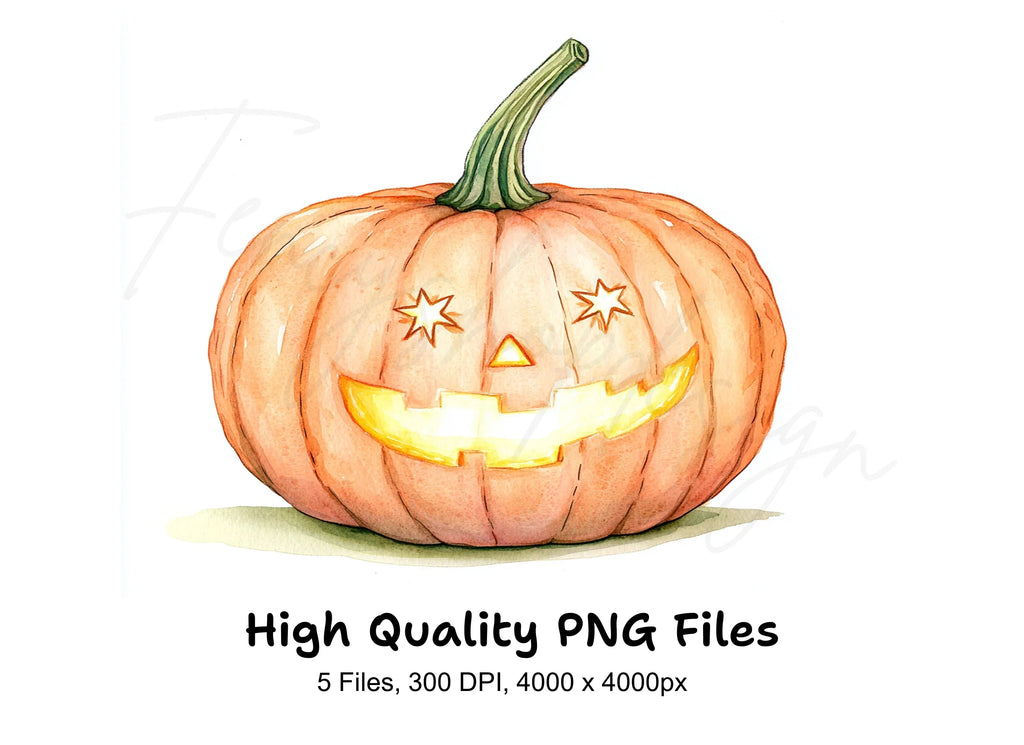 Cute Unique Halloween Pumpkins Clipart Bundle