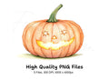 Cute Unique Halloween Pumpkins Clipart Bundle