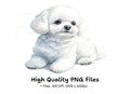 Cute Bichon Frise Puppy Clipart Bundle