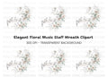 White Floral Music Clipart Bundle