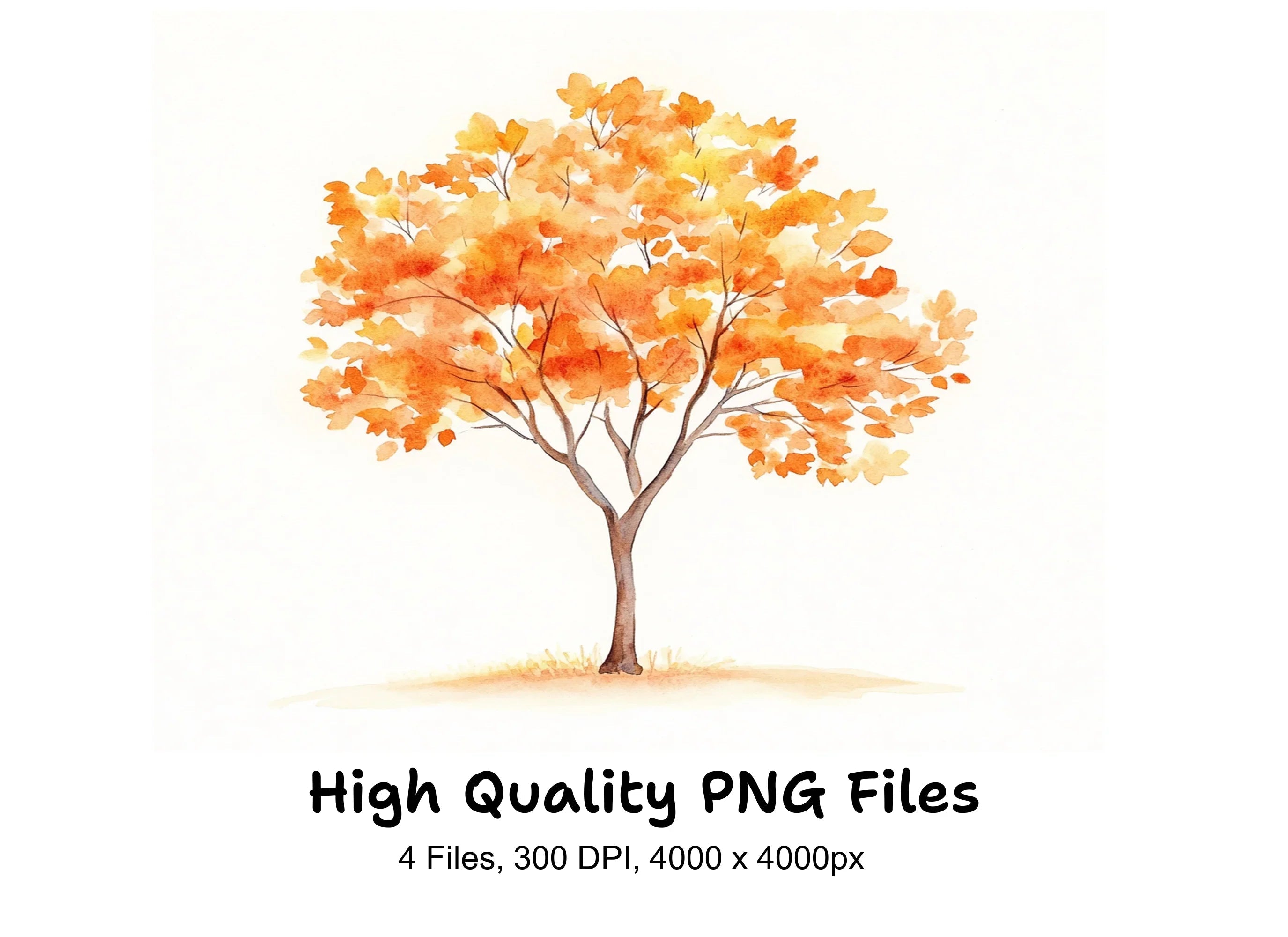 Golden Fall Trees Clipart Bundle