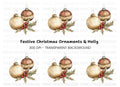 Christmas Ornaments and Holly Clipart Bundle