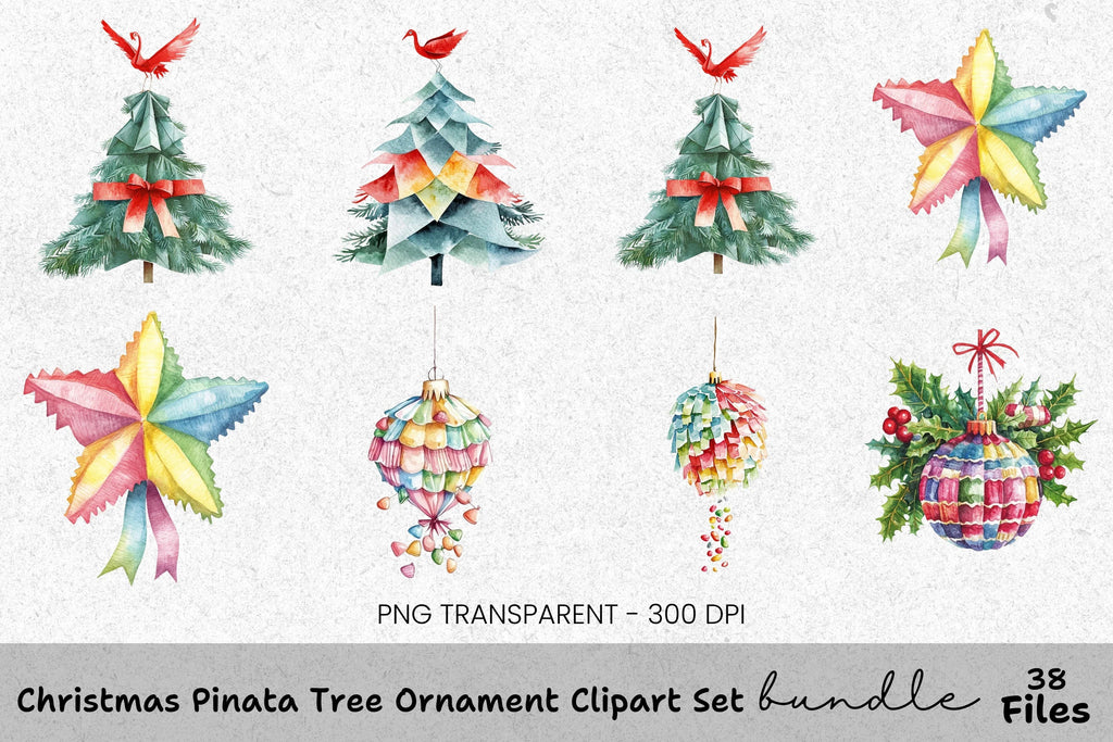 Christmas Mandala Santa Hat Clipart Bundle