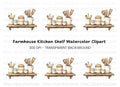 Farmhouse Kitchen Shelf Clipart Bundle