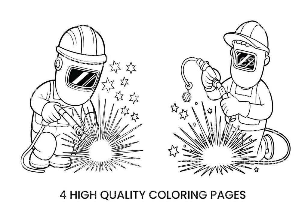 Welder at WorkPage for Kids Coloring Books