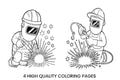 Welder at WorkPage for Kids Coloring Books