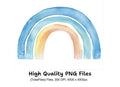 Blue and Pastel Rainbow Clipart Bundle