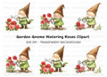 Gardening Gnomes with Roses Clipart Bundle