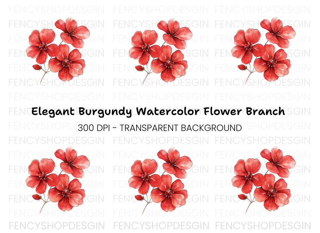 Vibrant Red Blossom Clipart Bundle