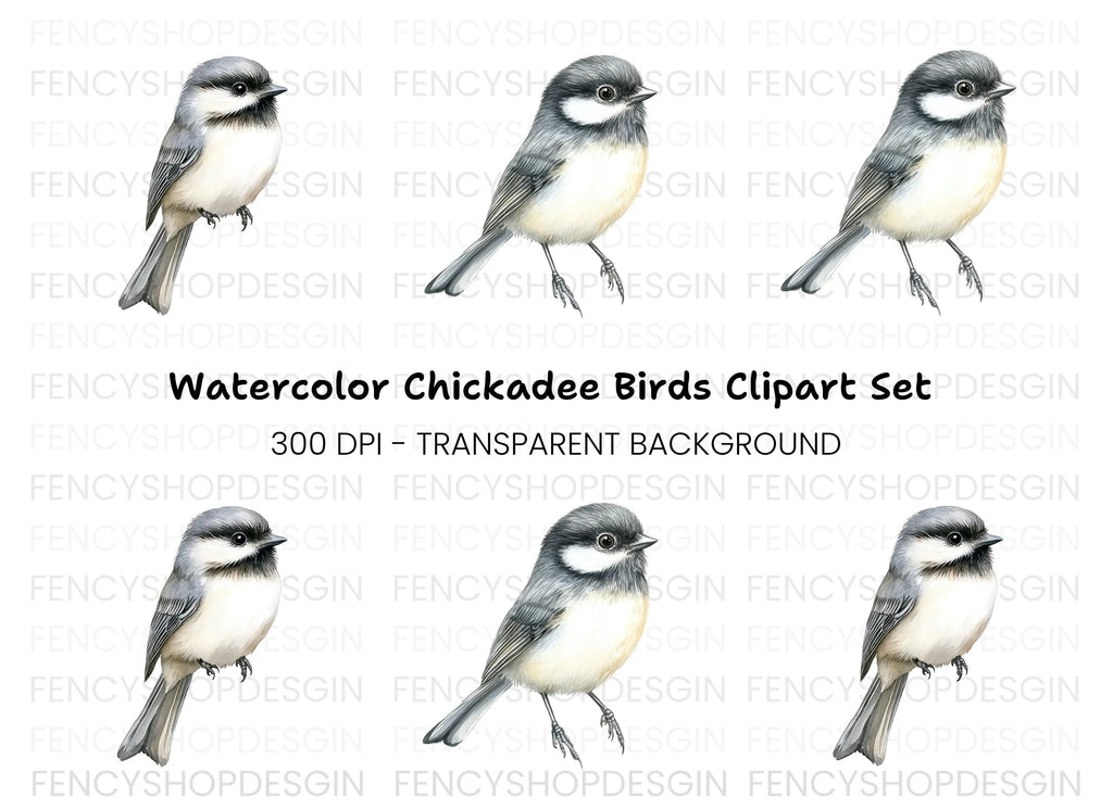 Charming Chickadee Bird Clipart Bundle
