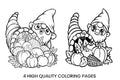 Thanksgiving Gnomes Cornucopia Coloring Books