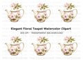 Floral Teapot Clipart Bundle