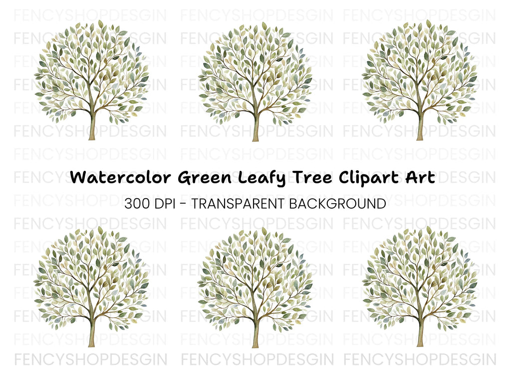 Green Tree Clipart Bundle