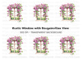 Vibrant Bougainvillea Window Clipart Bundle
