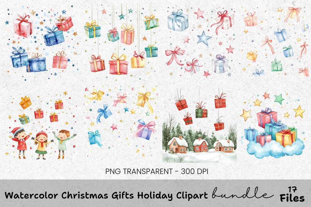 Winter Wonderland Gifts Clipart Bundle