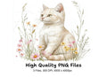 Cats in Wildflower Meadow Clipart Bundle