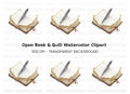 Vintage Open Book and Quill Clipart Bundle