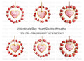 Valentine Heart Cookie Wreath Clipart Bundle