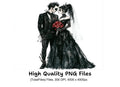 Gothic Wedding Couple Clipart Bundle