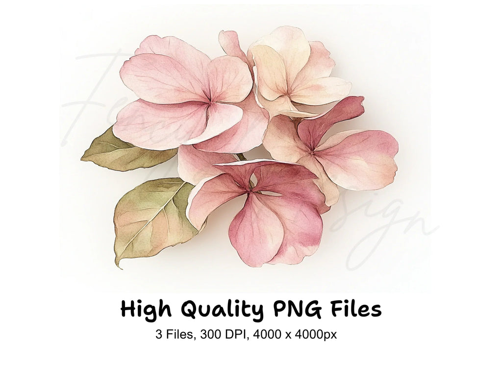 Pink Floral Clipart Bundle