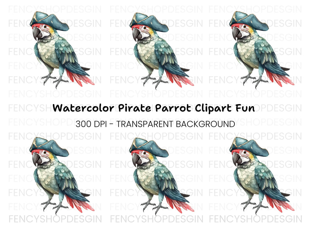 Pirate Parrot Clipart Bundle