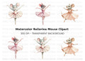 Cute Ballerina Mouse Clipart Bundle