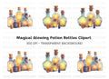 Magical Glowing Potion Bottles Clipart Bundle