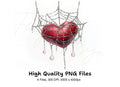 Spiderweb Hearts Clipart Bundle