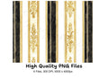 Elegant Gold Black Damask Pattern Clipart Bundle