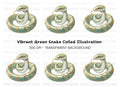 Elegant Green Ornate Snake Clipart Bundle