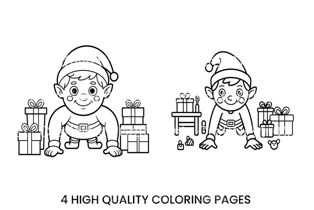 Christmas Elf Baby Coloring Books