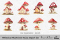 Whimsical Mushroom House Clipart Bundle