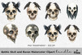 Gothic Skull and Raven Clipart Bundle