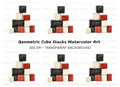 Stacked Cubes Clipart Bundle