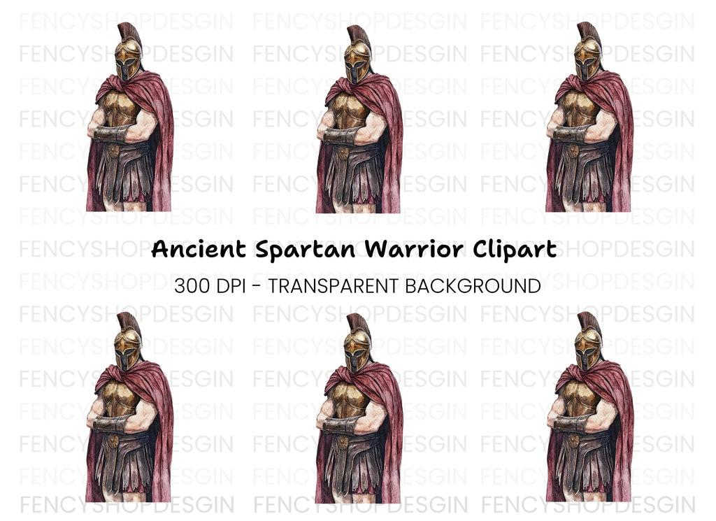 Spartan Warrior Illustration Clipart Bundle