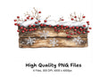 Snowy Berry Wooden Signs Clipart Bundle