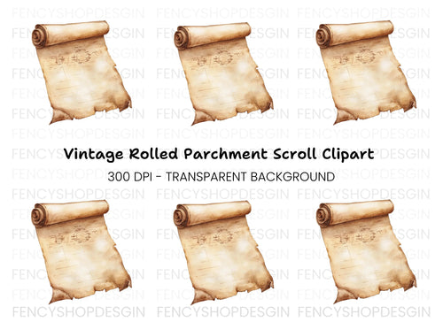 Aged Scroll Clipart Bundle