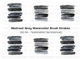 Monochrome Brush Strokes Clipart Bundle