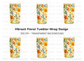 Vibrant Floral Tumbler Clipart Bundle